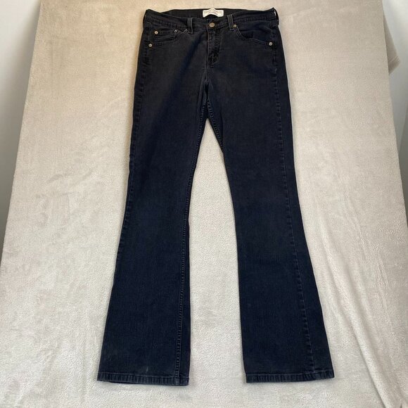 Levis Strauss Signature Jeans Misses 10 Long Bootcut Stretch Denim Black Cotton - Picture 10 of 11